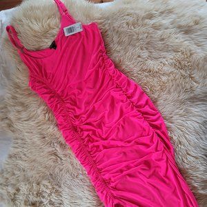 NWT Torrid Ruched Midi Dress with Side Slit Stretchy Women's Plus Size 0